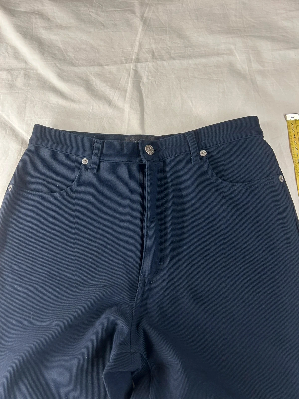 Pantalón ajustado azul marino ober style efecto acanalado talla 36 – photo 3